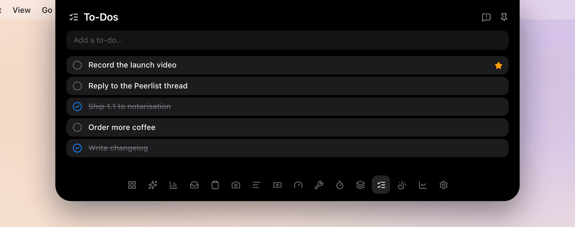 Brim To-Dos panel