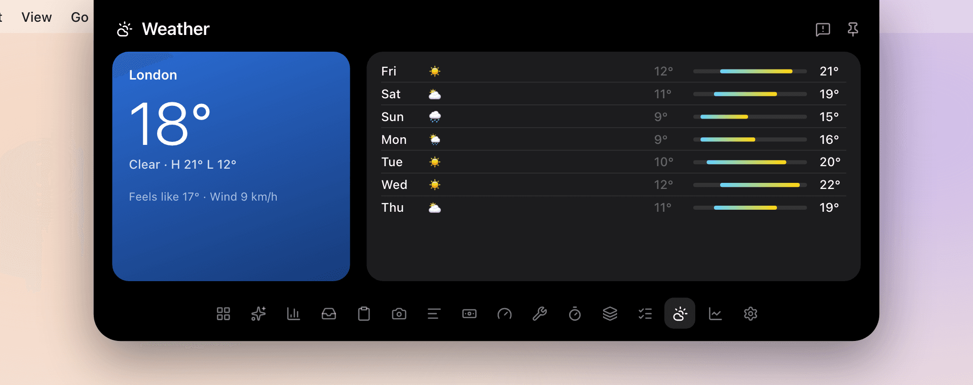 Brim Weather panel